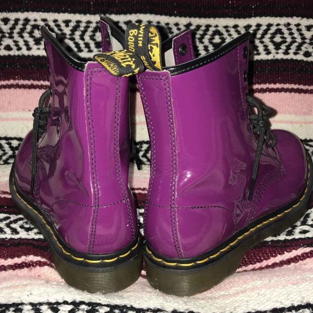 Purple glossy Doc Martens